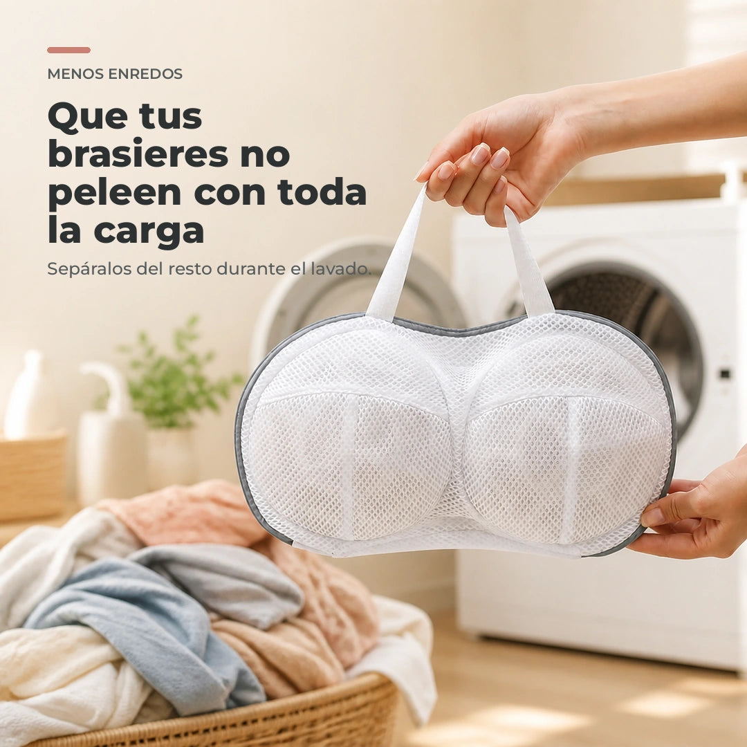 Bolsa para brasier que ayuda a reducir enredos en la lavadora