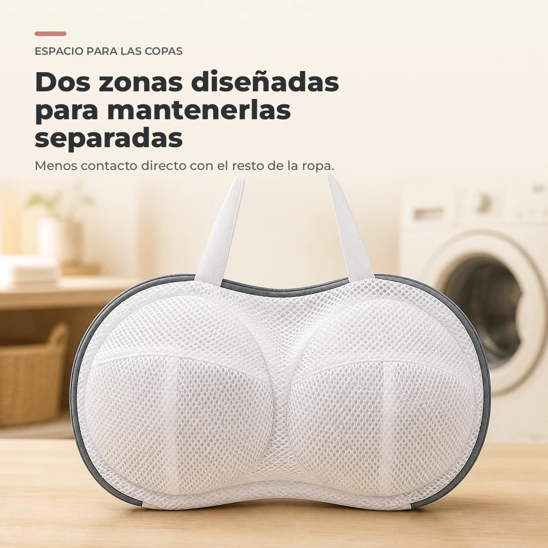 Bolsa 3D con dos zonas para acomodar las copas del brasier