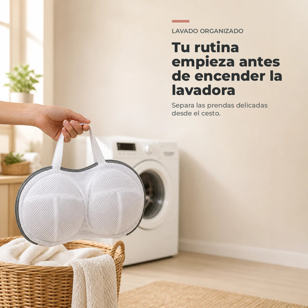 Brasier organizado dentro de la bolsa antes del lavado